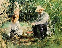 200px-Eugene Manet and His Daughter in the Garden 1883 Berthe Morisot